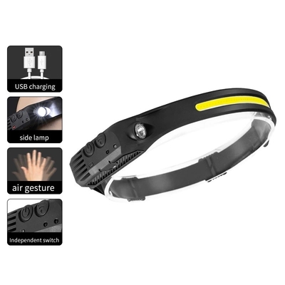 المصباح الأمامي COB LED المصباح الأمامي مع مصباح يدوي بطارية مدمج USB قابل لإعادة الشحن أوضاع إضاءة مصباح الرأس