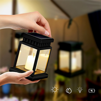 عديمة اللهب الشمسية حديقة معلقة ضوء شمعة في الهواء الطلق للماء LED