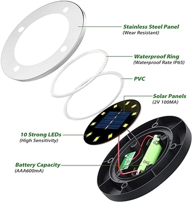 IP67 للطاقة الشمسية LED حديقة الأنوار DC 6V 10 LED للطاقة الشمسية تحت الأرض ضوء