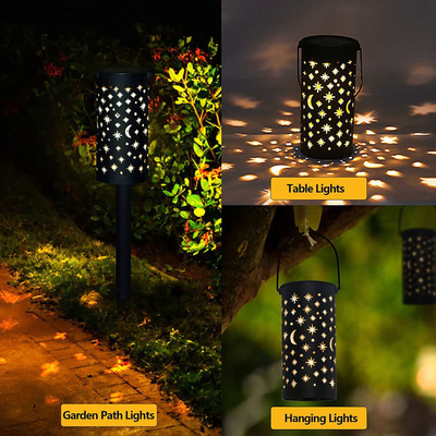 أضواء الحديقة الشمسية LED الزخرفية للماء ستار القمر ضوء مجوف 6000 كيلو