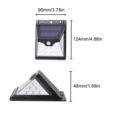 حساس حركة ذكي يعمل بالطاقة الشمسية مصباح حائط LED 22 LED ABS 3.7V