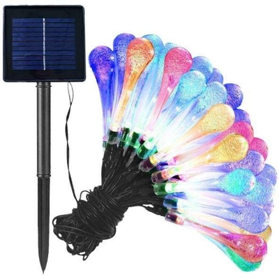 WX-SDD-003 LED قطرة ماء تعمل بالطاقة الشمسية أضواء الجنية في الهواء الطلق لحديقة فناء المنزل حفلة متعددة الألوان