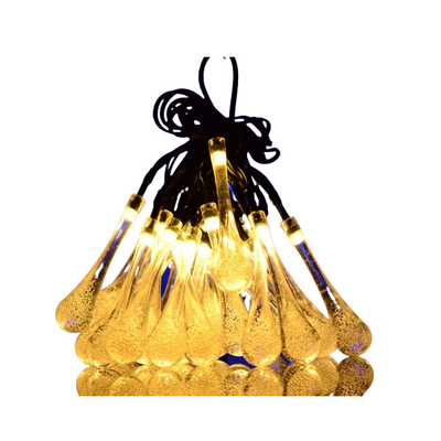 أضواء سلسلة LED تعمل بالطاقة الشمسية متعددة الألوان LED قطرة الماء الجنية الخفيفة 4.5V 24lm / w WX-SDD-003