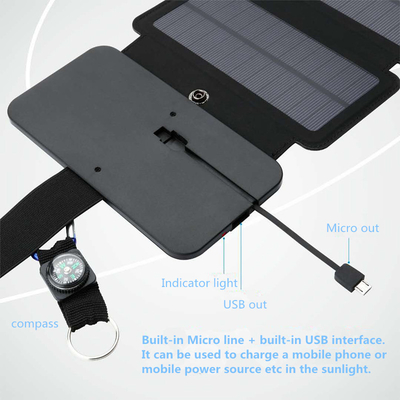 10W لوحة شمسية قابلة للطي 5V 2.1A أجهزة إخراج USB للهواتف الذكية