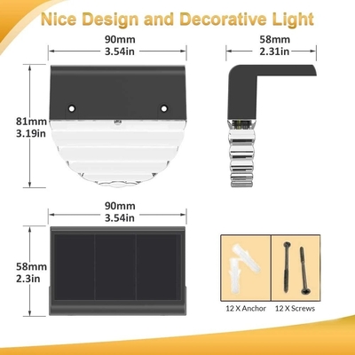 IP44 مقاوم للماء للطاقة الشمسية LED حديقة أضواء خطوة 8-10 ساعات وقت العمل صغير الحجم