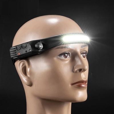 المصباح الأمامي COB LED المصباح الأمامي مع مصباح يدوي بطارية مدمج USB قابل لإعادة الشحن أوضاع إضاءة مصباح الرأس