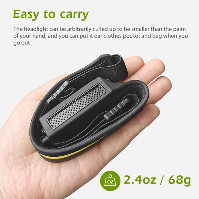 المصباح الأمامي COB LED المصباح الأمامي مع مصباح يدوي بطارية مدمج USB قابل لإعادة الشحن أوضاع إضاءة مصباح الرأس